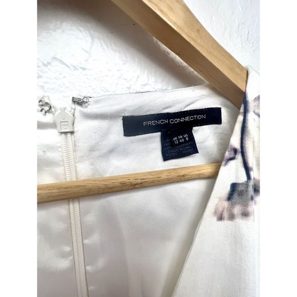 Womens French Connection A-Line Dress Size 8 Zipper V-Neck Sleeveless Floral - Picture 3 of 8